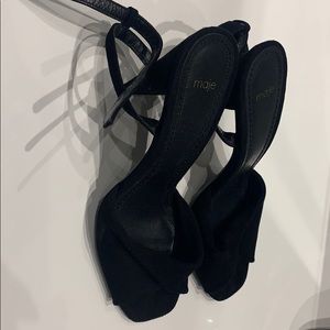MAJE black suede sandals/heels